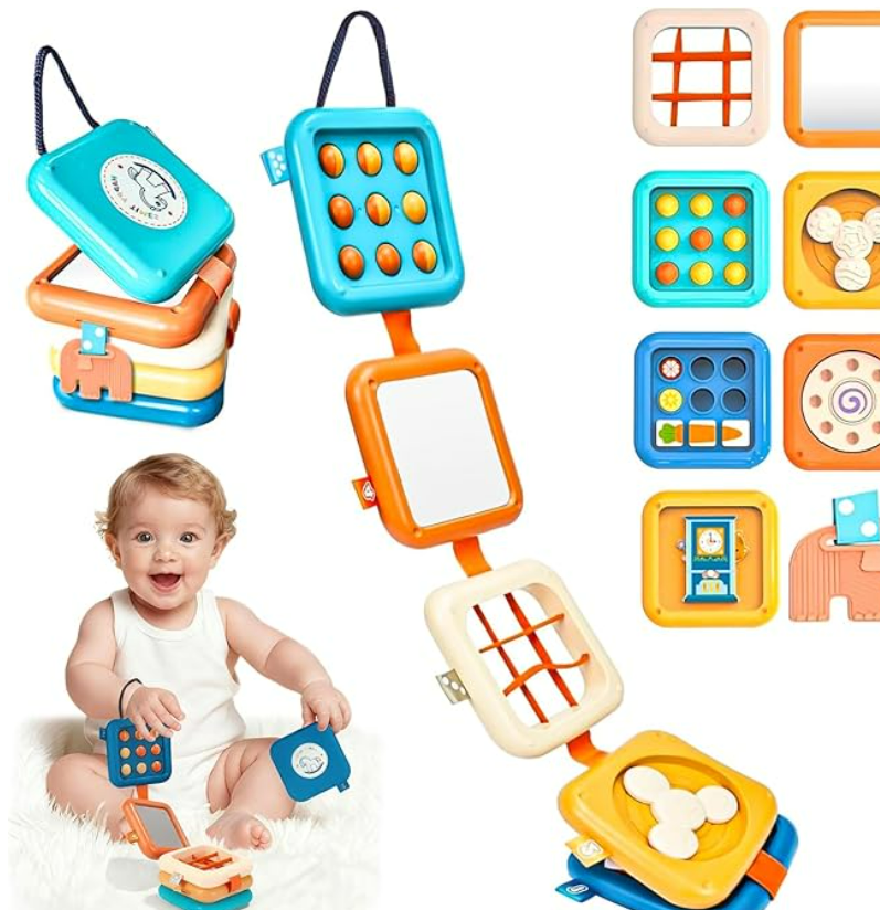 8 in 1 Baby Montessori Motorikwürfel – Lernspielzeug und Sensorisches Lernspielzeug